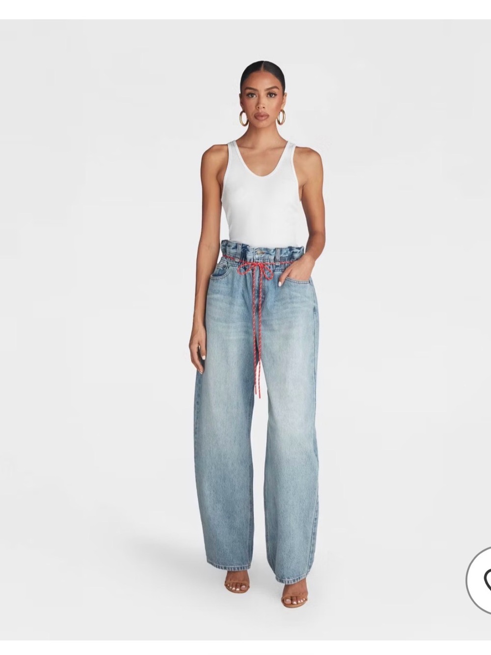 KBB High-Waist Wide-Leg Barrel Jeans in Light Blue New without tags size 12